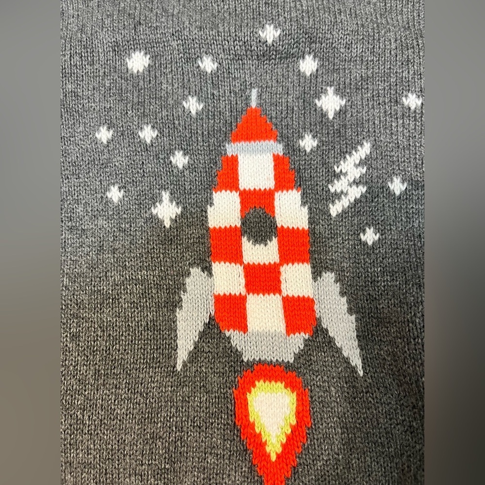 Cat & Jack Rocketship Sweater Heather Gray - Picture 9 of 11